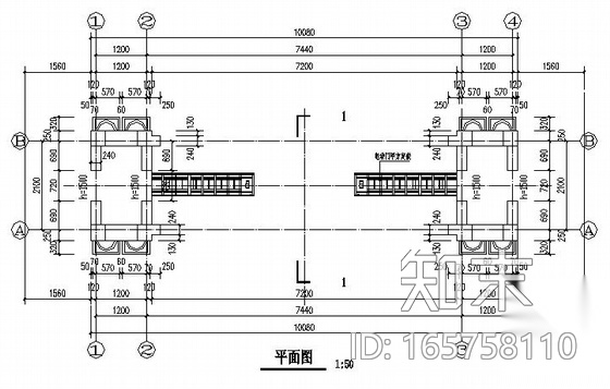 某古典欧式小区大门建筑施工图cad施工图下载【ID:165758110】