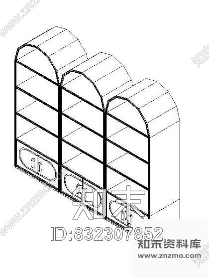 图块/节点书柜CAD三维图块5cad施工图下载【ID:832307852】