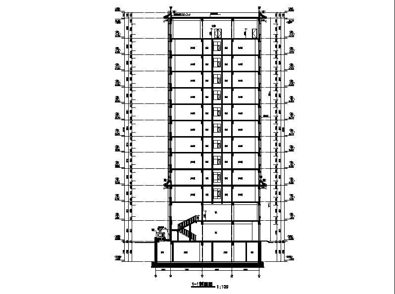 [宁夏]高层框剪结构综合办公楼建筑施工图施工图下载【ID:149958182】