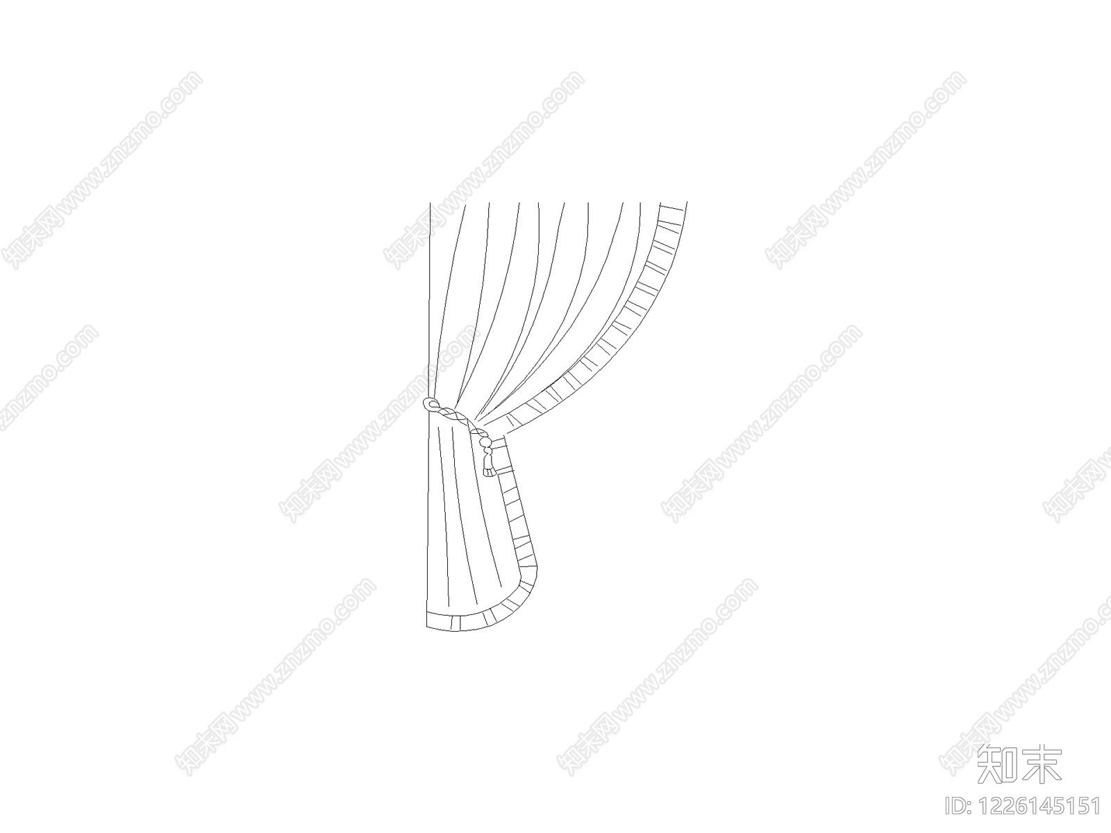 现代,新中式窗帘CAD图纸
