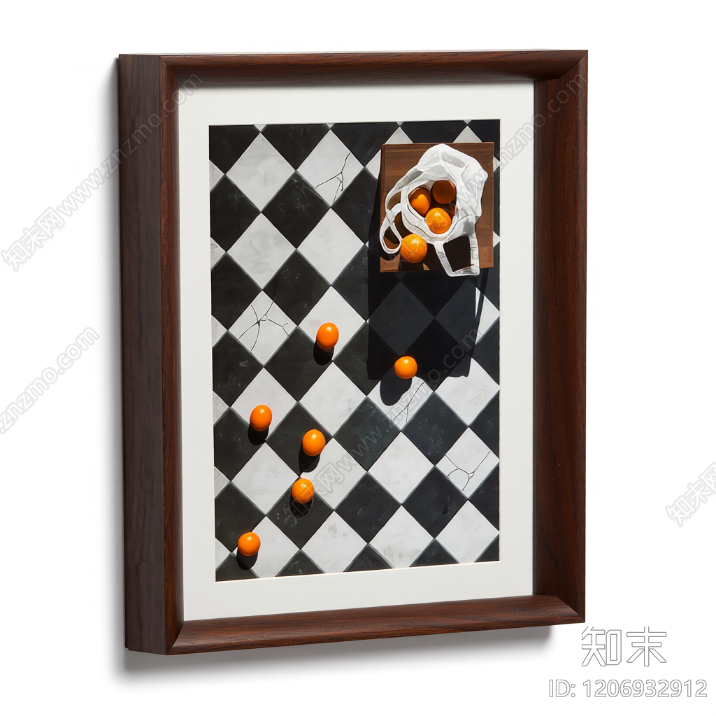 装饰画带框挂画3D模型下载【ID:1206932912】