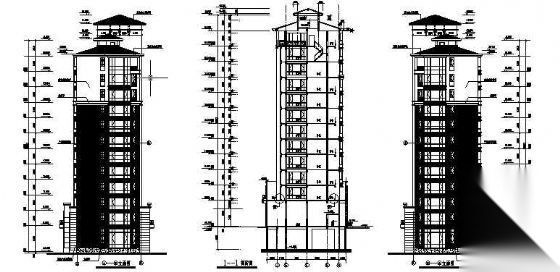 无锡长江国际花园四号住宅楼建筑施工图cad施工图下载【ID:149850161】