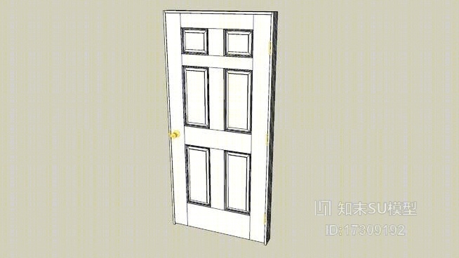 室内门78“x36”面板，6SU模型下载【ID:17309192】