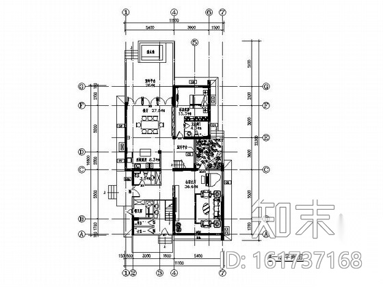 某奢华古典三层别墅装修图（含效果）cad施工图下载【ID:161737168】