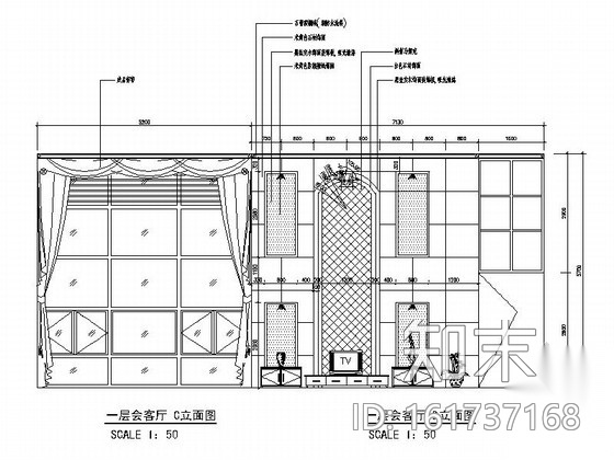 某奢华古典三层别墅装修图（含效果）cad施工图下载【ID:161737168】