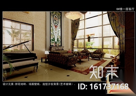 某奢华古典三层别墅装修图（含效果）cad施工图下载【ID:161737168】