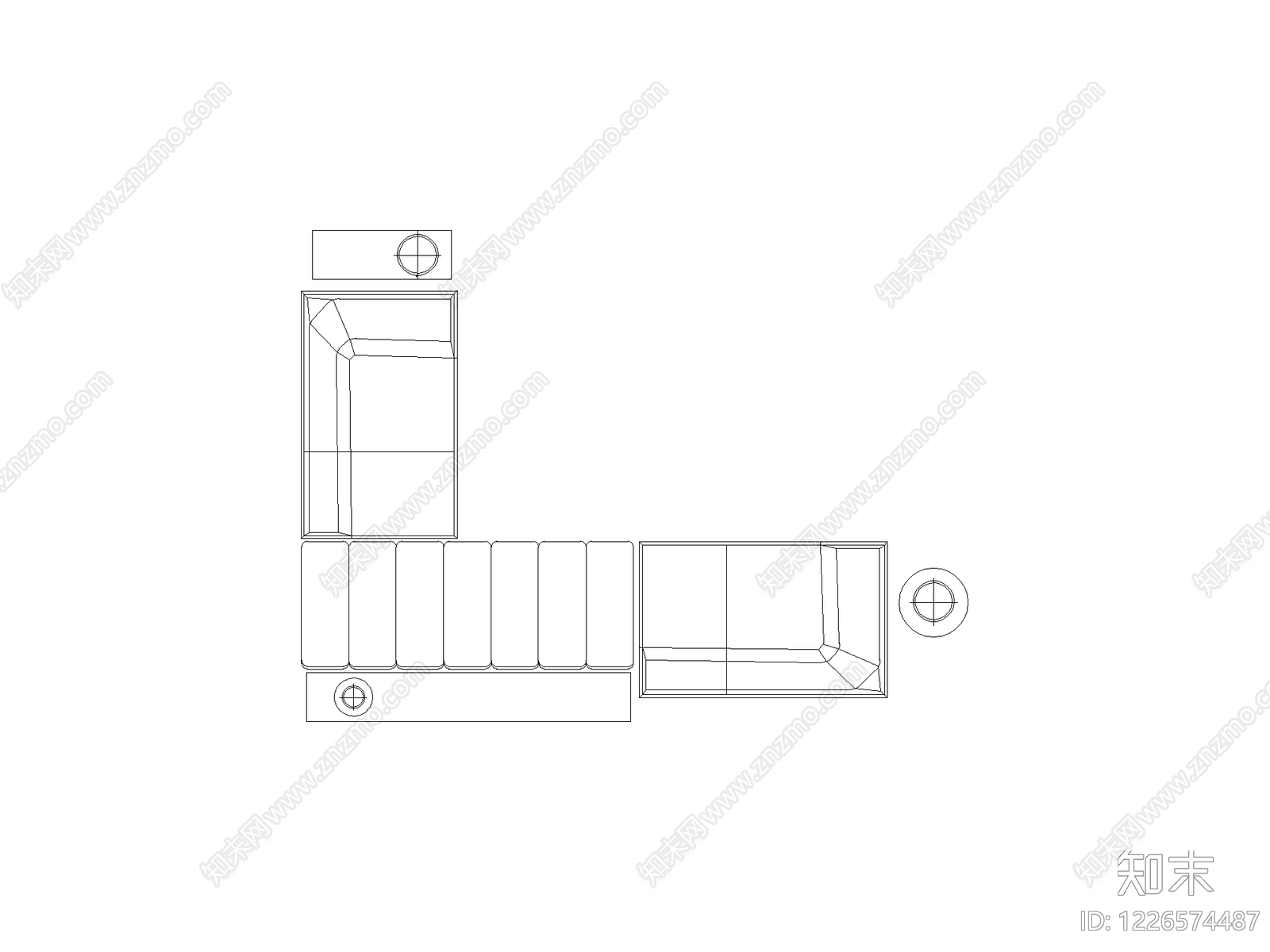 沙发cad施工图下载【ID:1226574487】