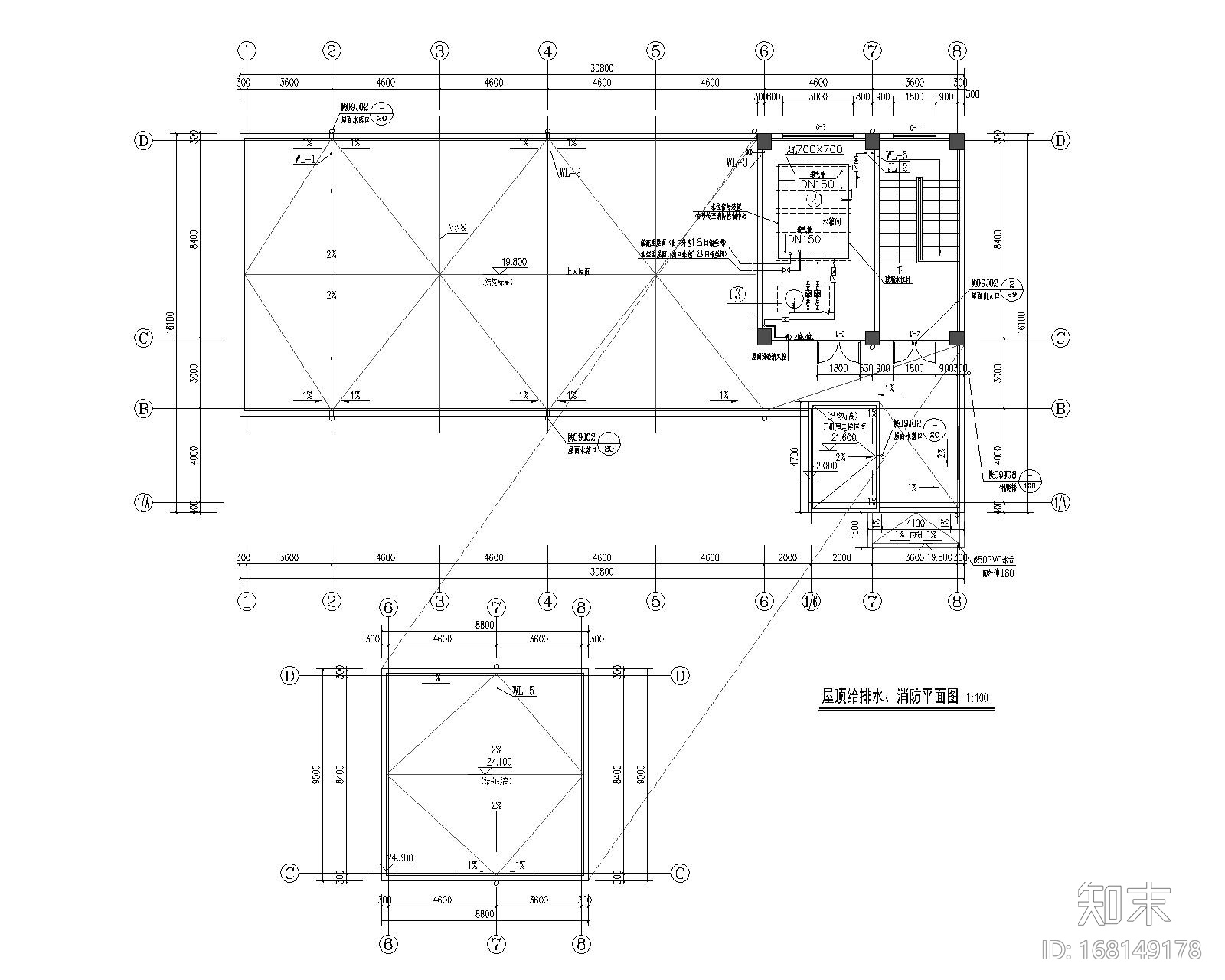 教师进修学校综合楼给排水设计施工图施工图下载【ID:168149178】