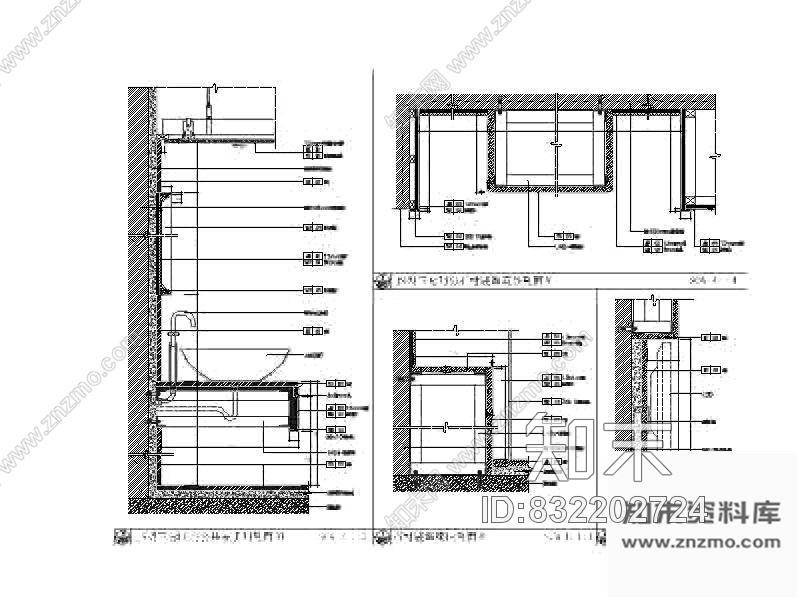 图块/节点洗手间墙身剖面图施工图下载【ID:832202724】