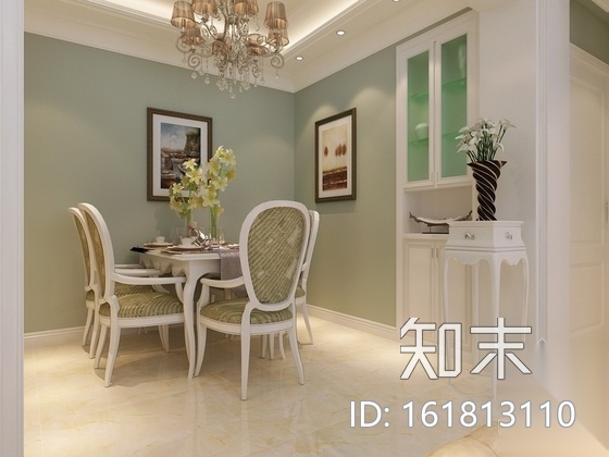 [银川]工业园区简欧三居室雅居装修施工图（含效果及模型...cad施工图下载【ID:161813110】