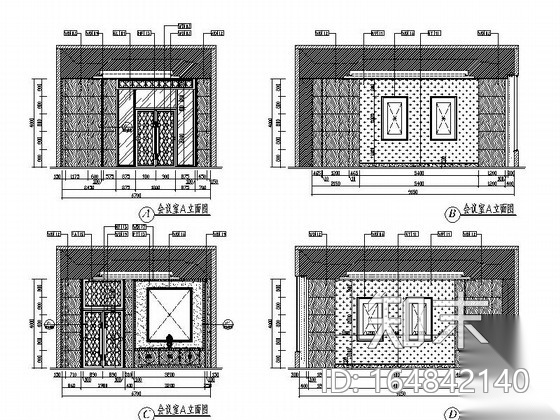 [四川]灾后重建会议中心宴会会议室施工图（含效果图片...cad施工图下载【ID:164842140】