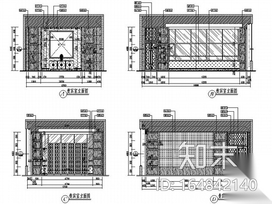 [四川]灾后重建会议中心宴会会议室施工图（含效果图片...cad施工图下载【ID:164842140】