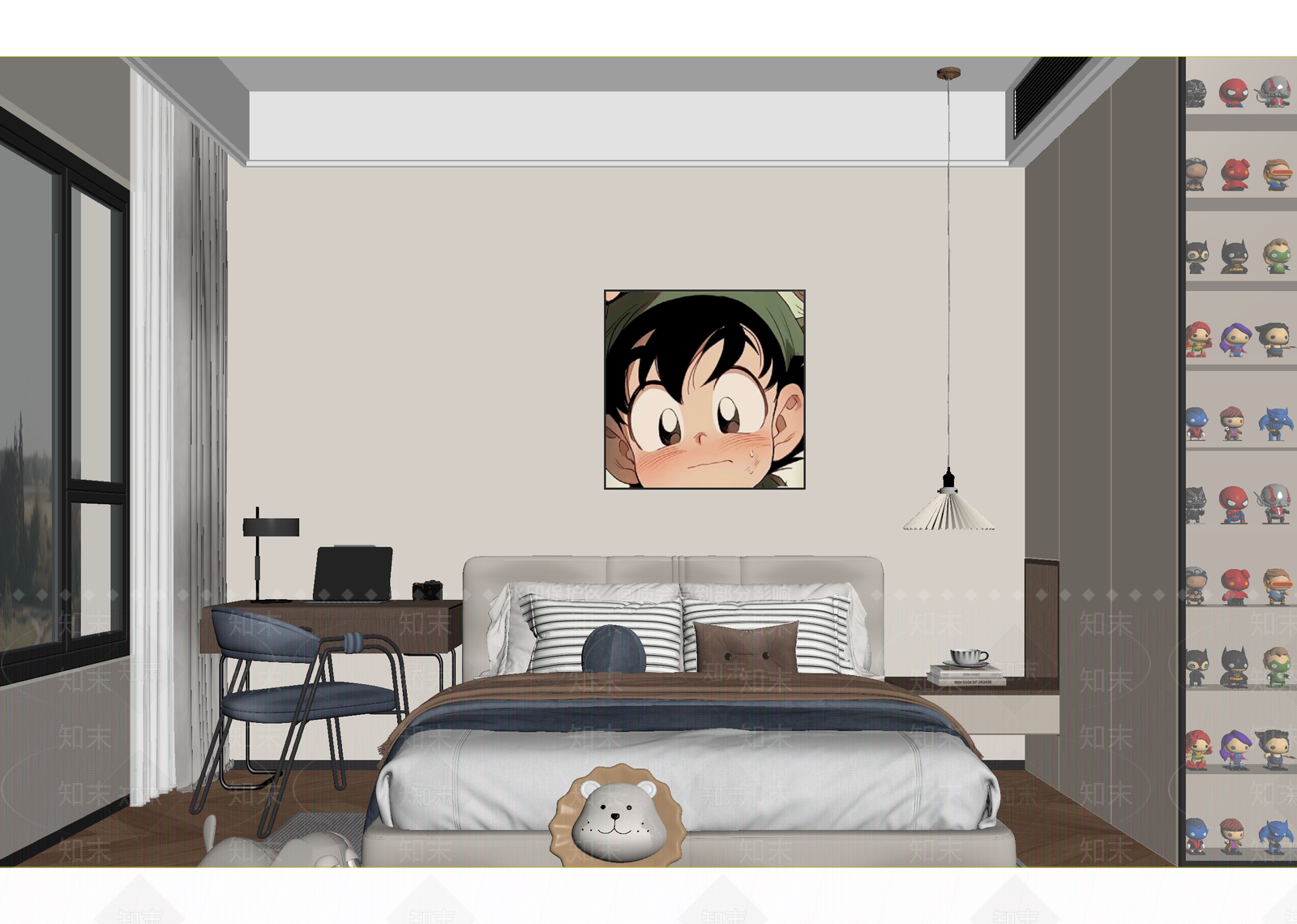 现代男孩房3D模型下载【ID:1215053349】