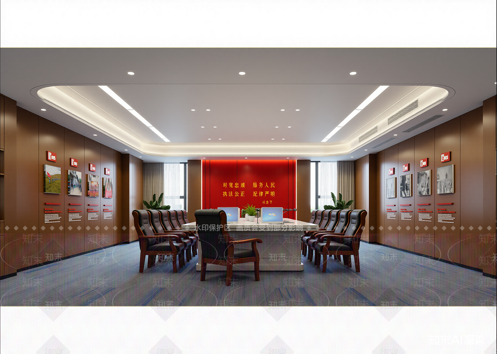 现代党建室3D模型下载【ID:1214965665】
