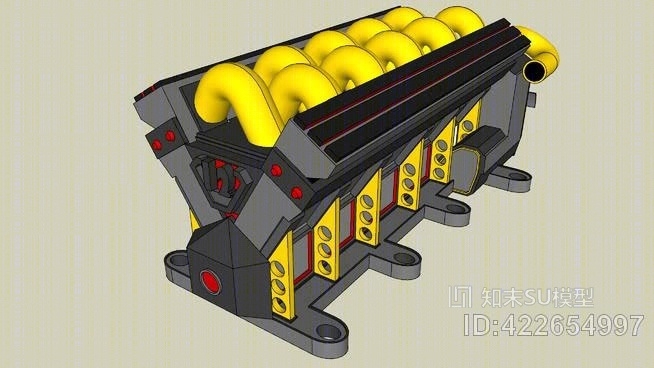 V12汽车发动机SU模型下载【ID:422654997】