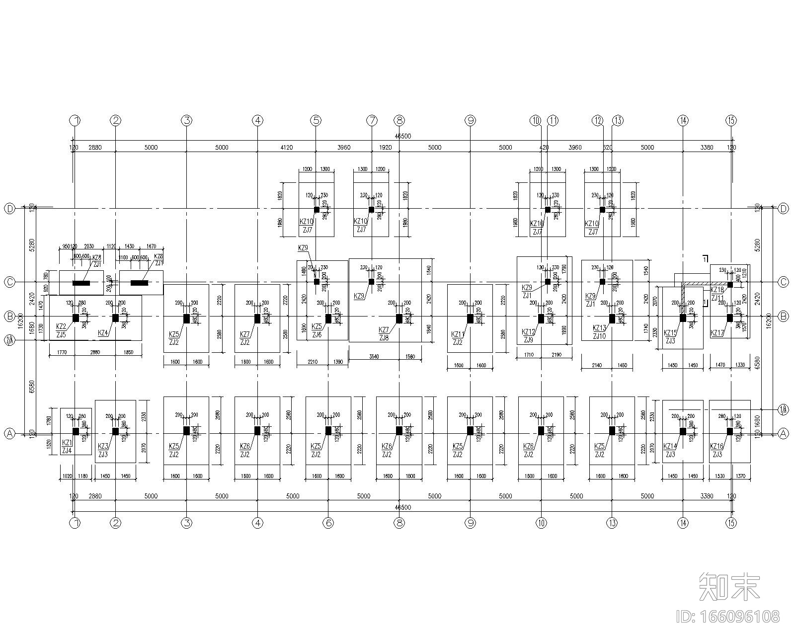 6层教学楼cad施工图下载【ID:166096108】