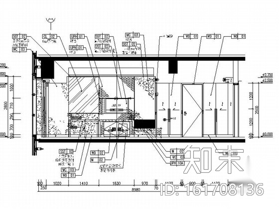 [河北]某五星级豪华酒店无障碍房室内装修施工图cad施工图下载【ID:161708136】