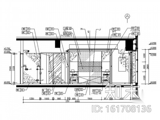 [河北]某五星级豪华酒店无障碍房室内装修施工图cad施工图下载【ID:161708136】