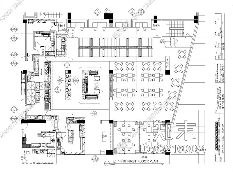 广州某酒店一层全日餐厅施工图cad施工图下载【ID:832160094】