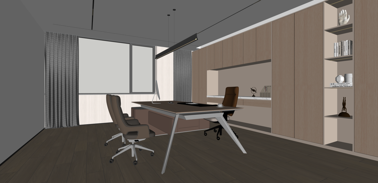 新中式办公室SU模型下载【ID:1216002542】