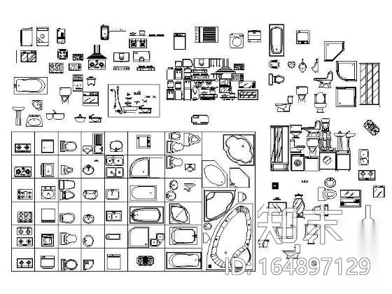 厨卫设备图块施工图下载【ID:164897129】