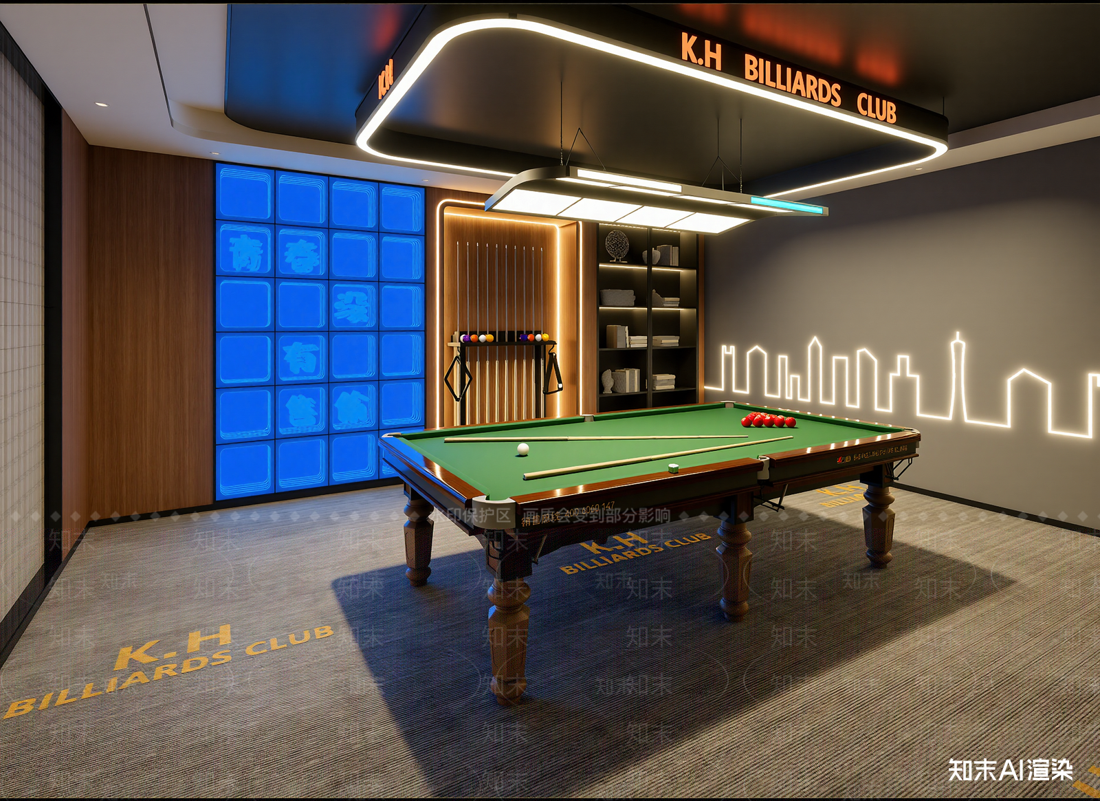现代台球室3D模型下载【ID:1215006729】