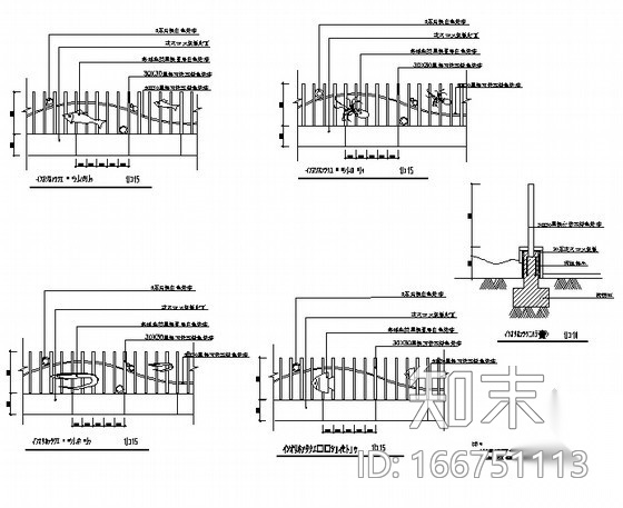 草地围栏大样图施工图下载【ID:166751113】