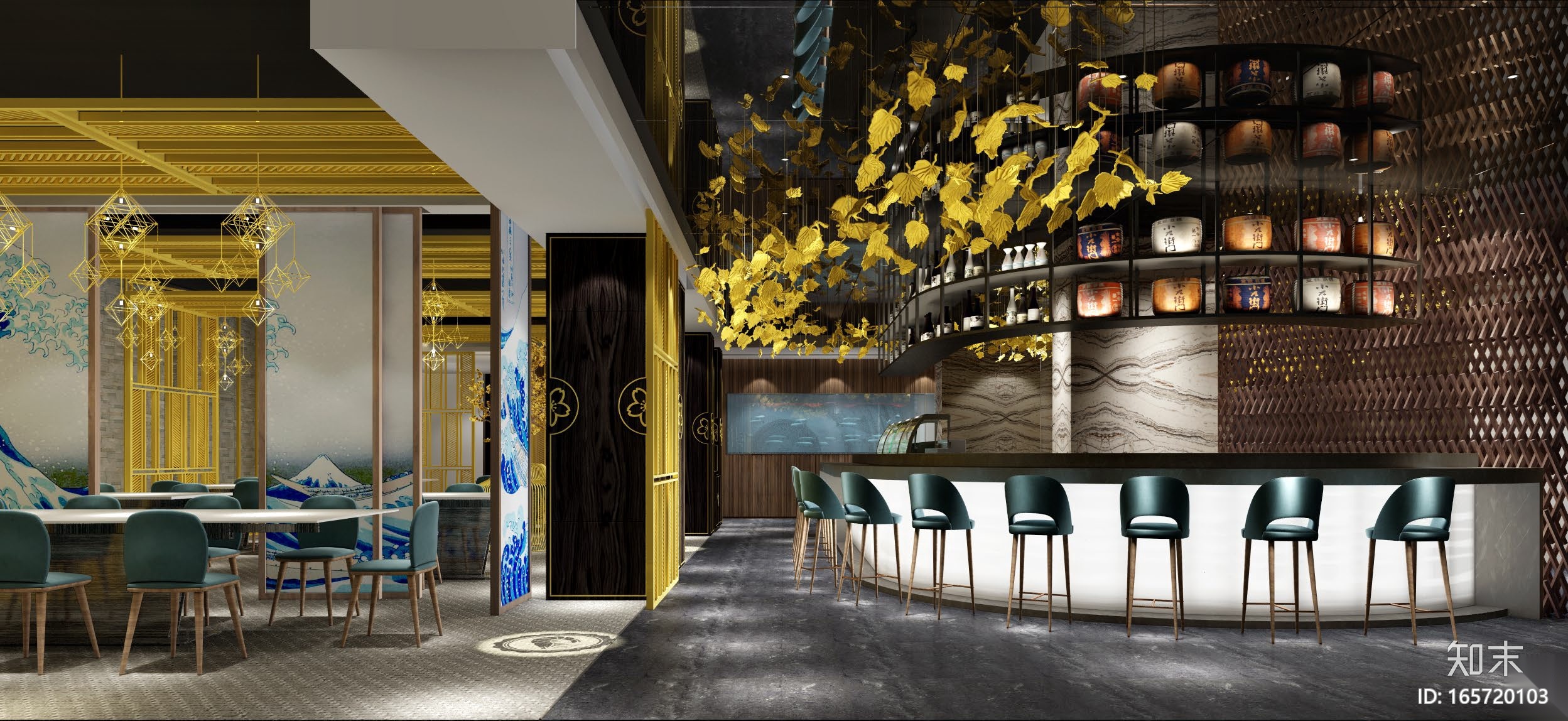 澳门金龙酒店娱乐场&日本餐厅施工图+方案图cad施工图下载【ID:165720103】