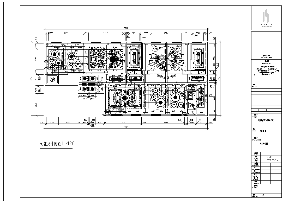 长春市四道街大悦城KTV室内装修设计施工图cad施工图下载【ID:161798136】