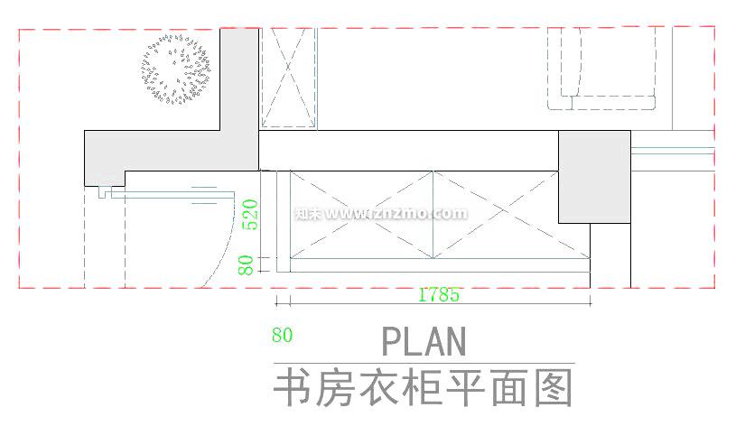 衣柜cad施工图下载【ID:180288187】