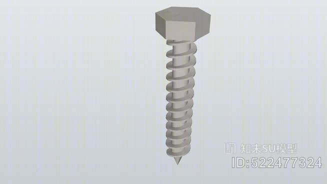 3/4“六角螺母头螺钉SU模型下载【ID:522477324】