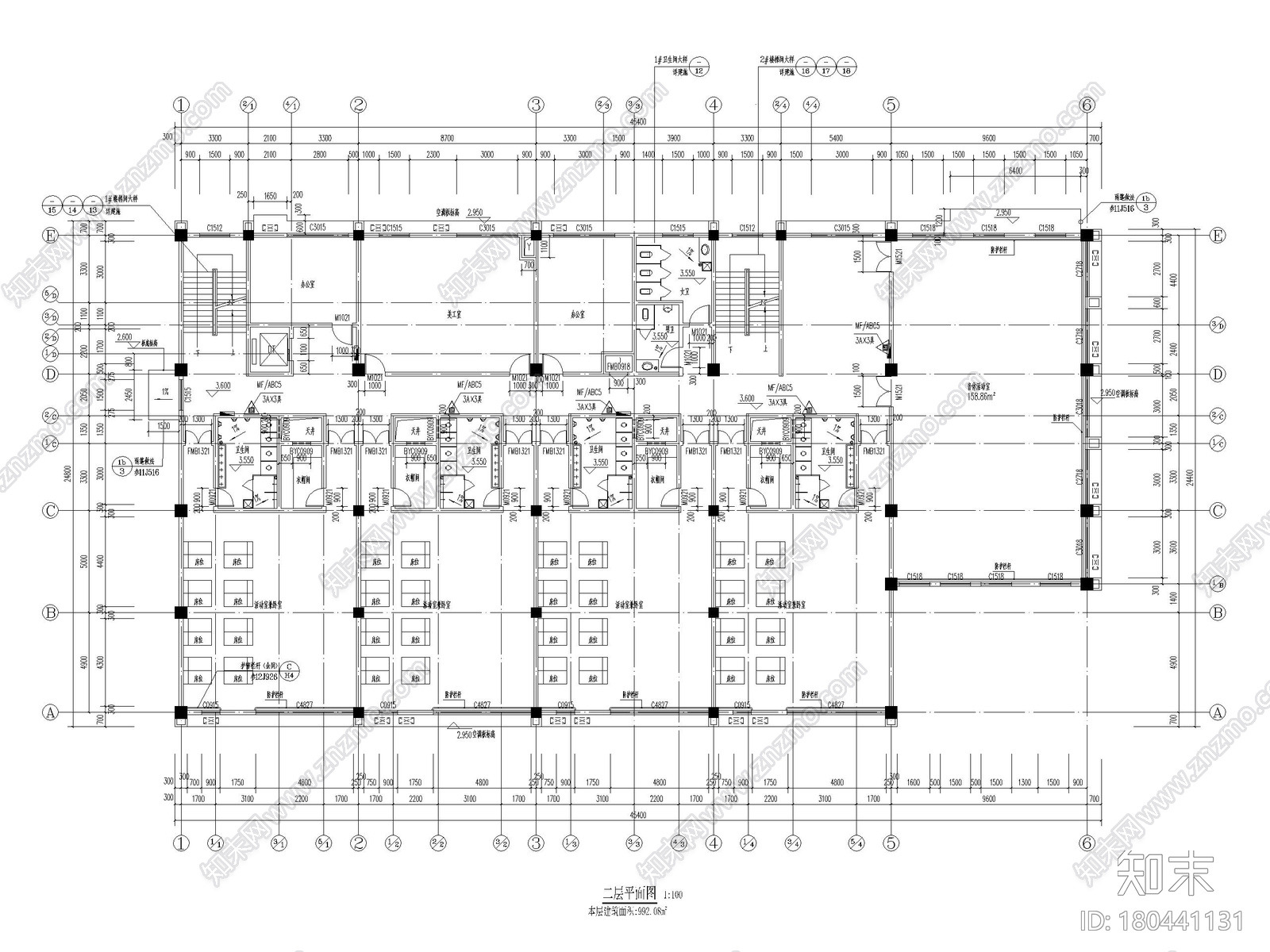 三层框架结构公租房配套幼儿园建筑施工图施工图下载【ID:180441131】