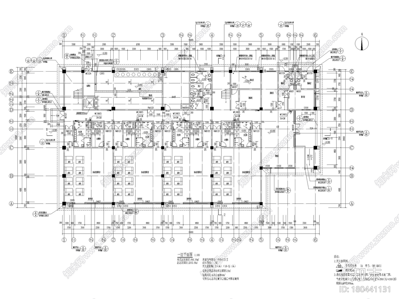 三层框架结构公租房配套幼儿园建筑施工图施工图下载【ID:180441131】