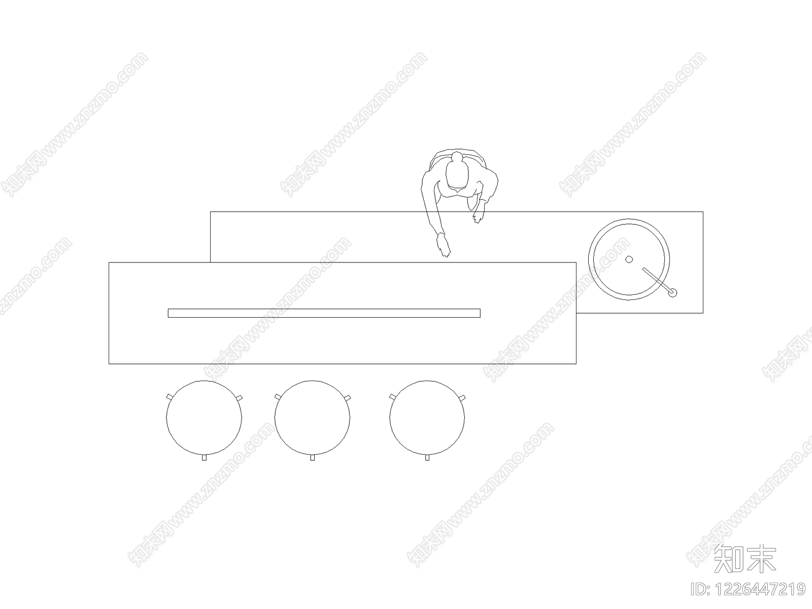现代桌子CAD图纸