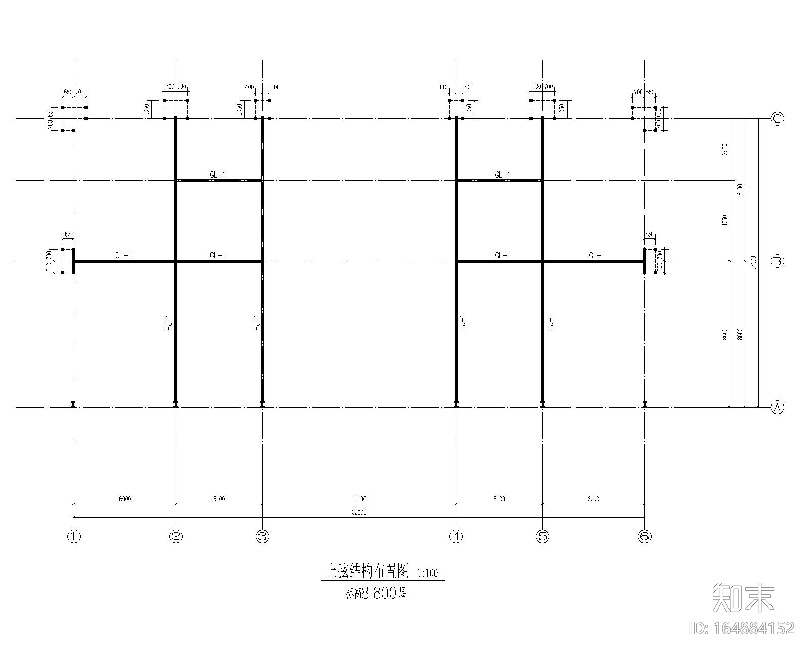 四川某售楼部钢结构桁架全套施工图（CAD）施工图下载【ID:164884152】