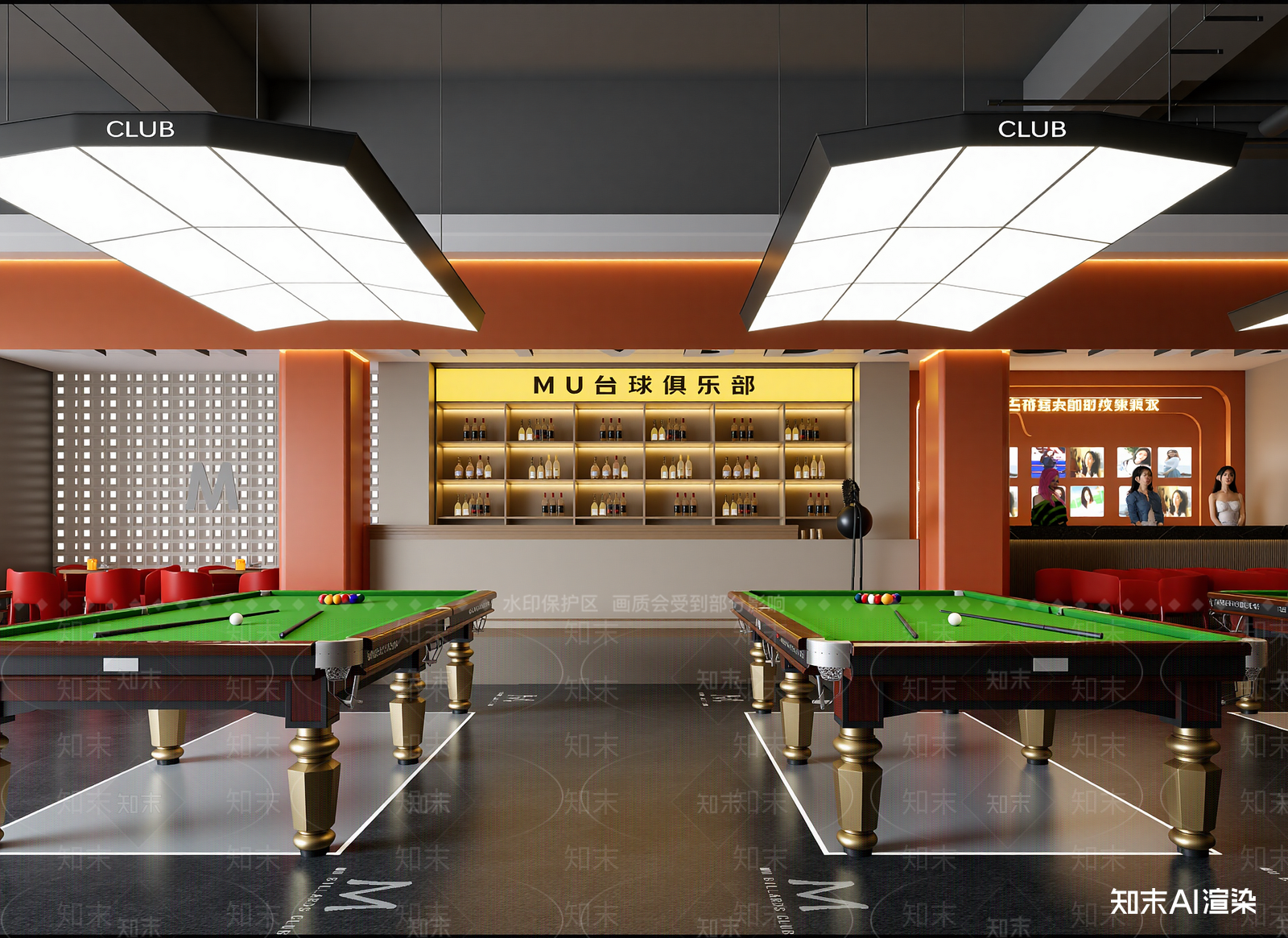 现代台球室3D模型下载【ID:1215148595】