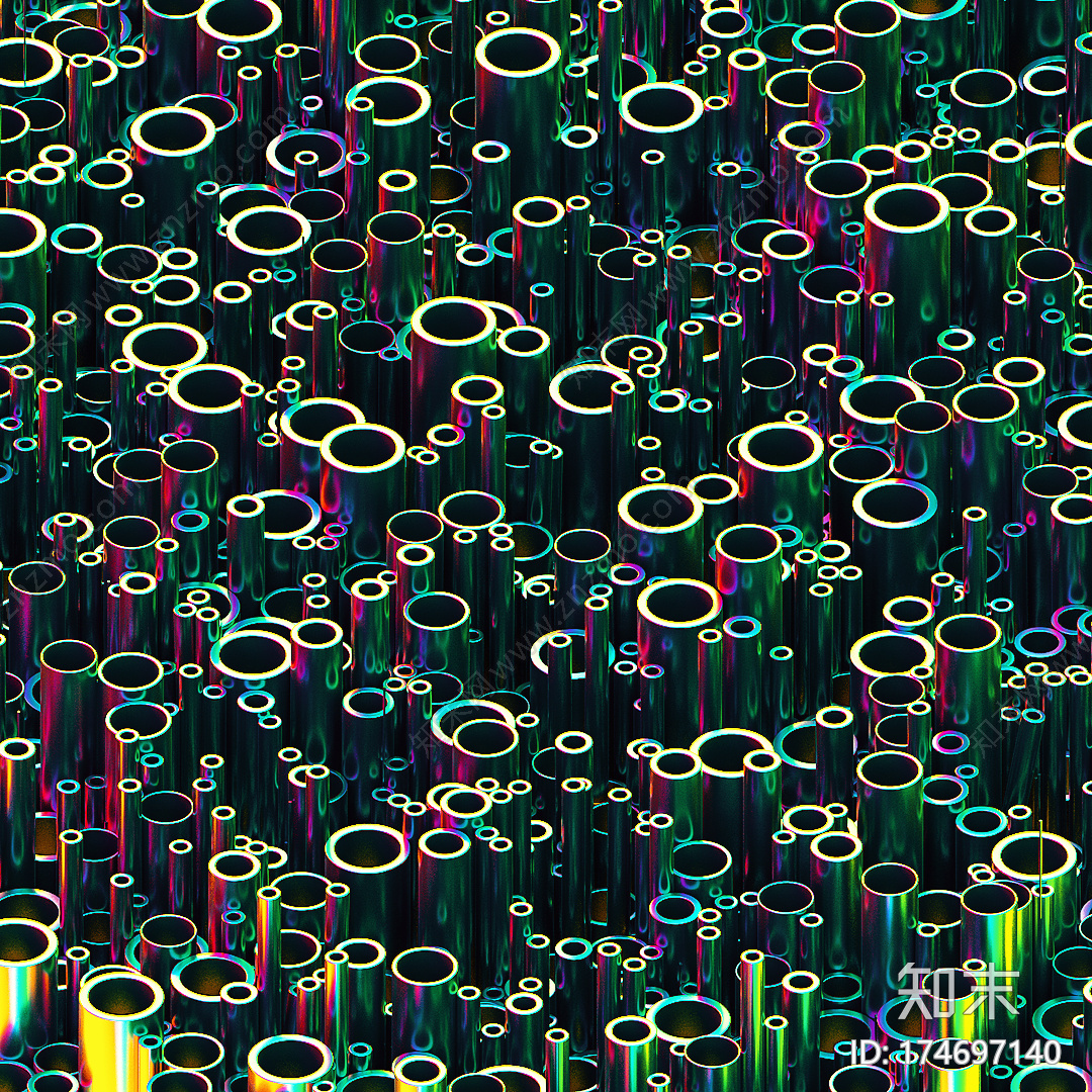 流金炫酷圆筒C4D动画工程文件分享CG模型下载下载【ID:174697140】