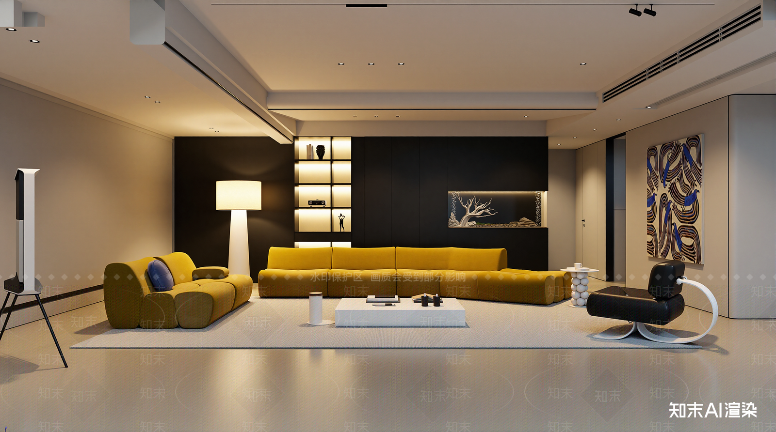 现代家居客厅3D模型下载【ID:1221951306】
