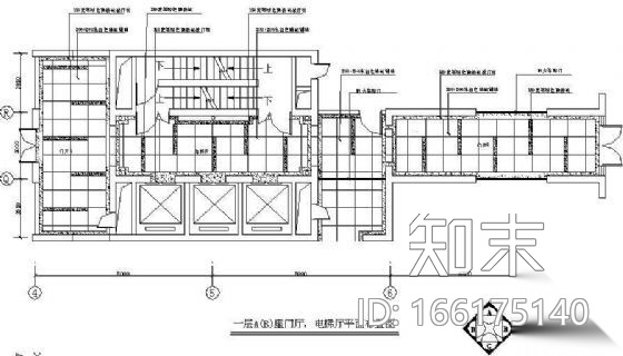 某酒店门厅+电梯厅装修图cad施工图下载【ID:166175140】