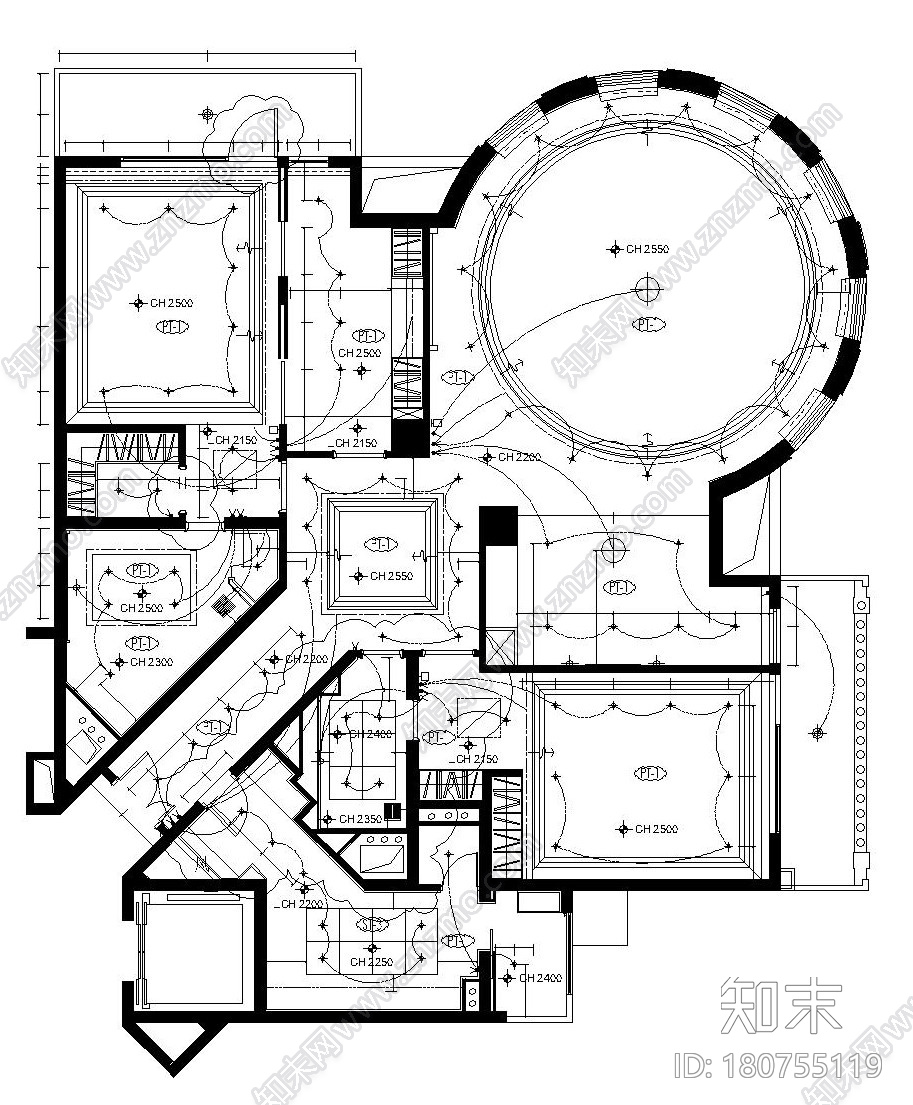 [上海]梁志天——伦敦广场样板间施工图设计附效果图cad施工图下载【ID:180755119】