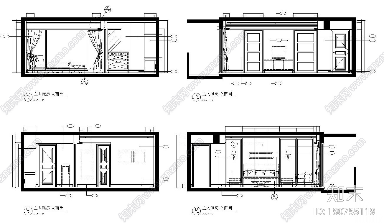 [上海]梁志天——伦敦广场样板间施工图设计附效果图cad施工图下载【ID:180755119】