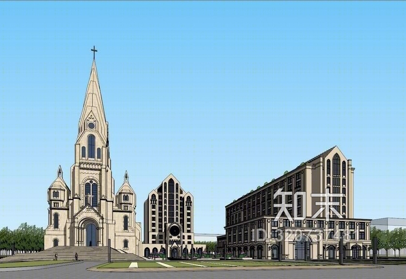 天主教堂SU模型下载【ID:320737481】