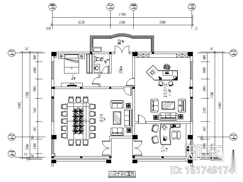 某省委领导办公室设计CAD施工图（含效果图）cad施工图下载【ID:161749174】