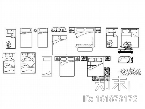 床平面CAD图块cad施工图下载【ID:161873176】