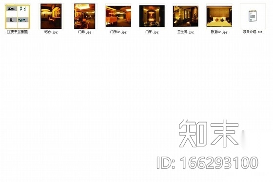 [深圳]某五星级商务酒店总统套房室内施工图（含效果图）cad施工图下载【ID:166293100】