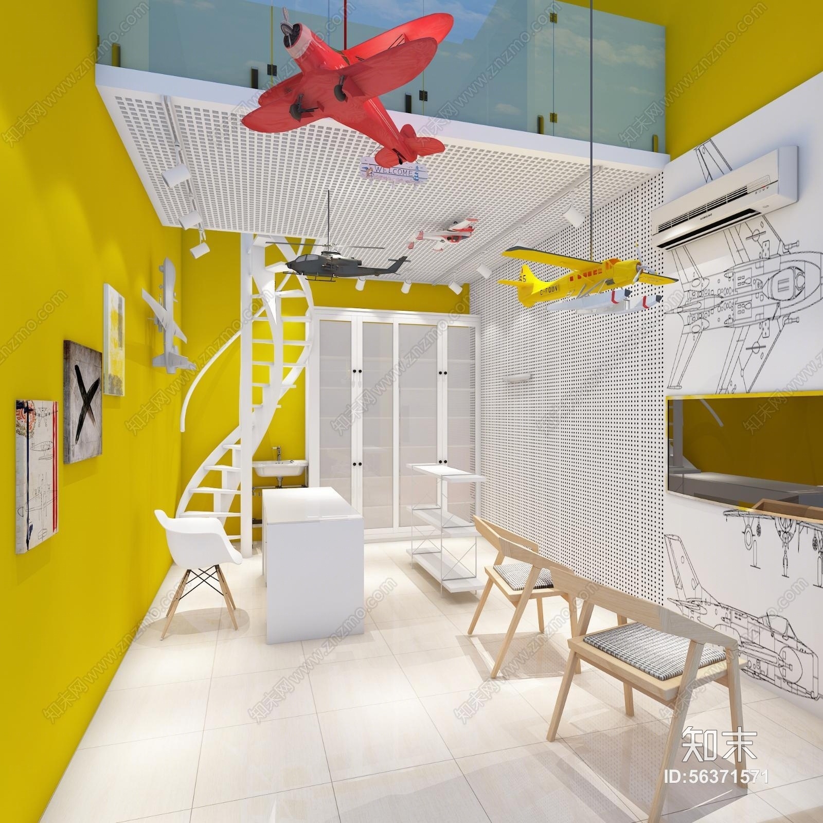 现代航模店3D模型下载【ID:56371571】