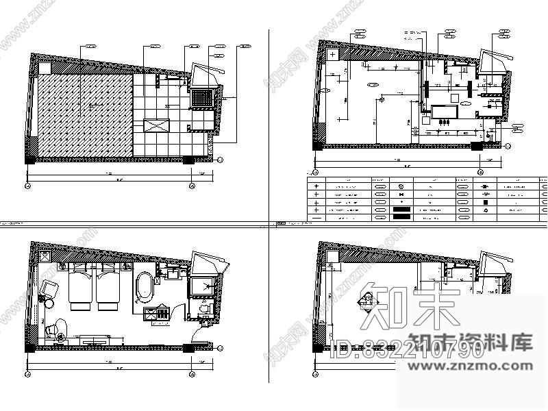 图块/节点某酒店T-1型客房立面图cad施工图下载【ID:832210790】