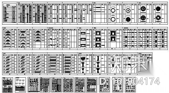 CAD建筑常用图块施工图下载【ID:161904174】