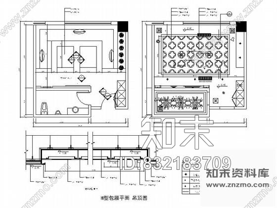 图块/节点夜总会包厢天花节点②cad施工图下载【ID:832183709】