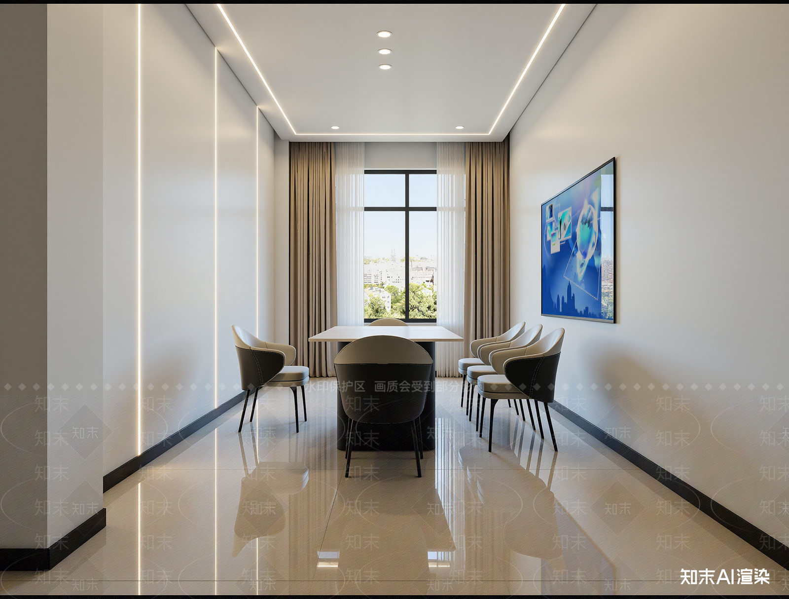 现代会议室3D模型下载【ID:1214302568】